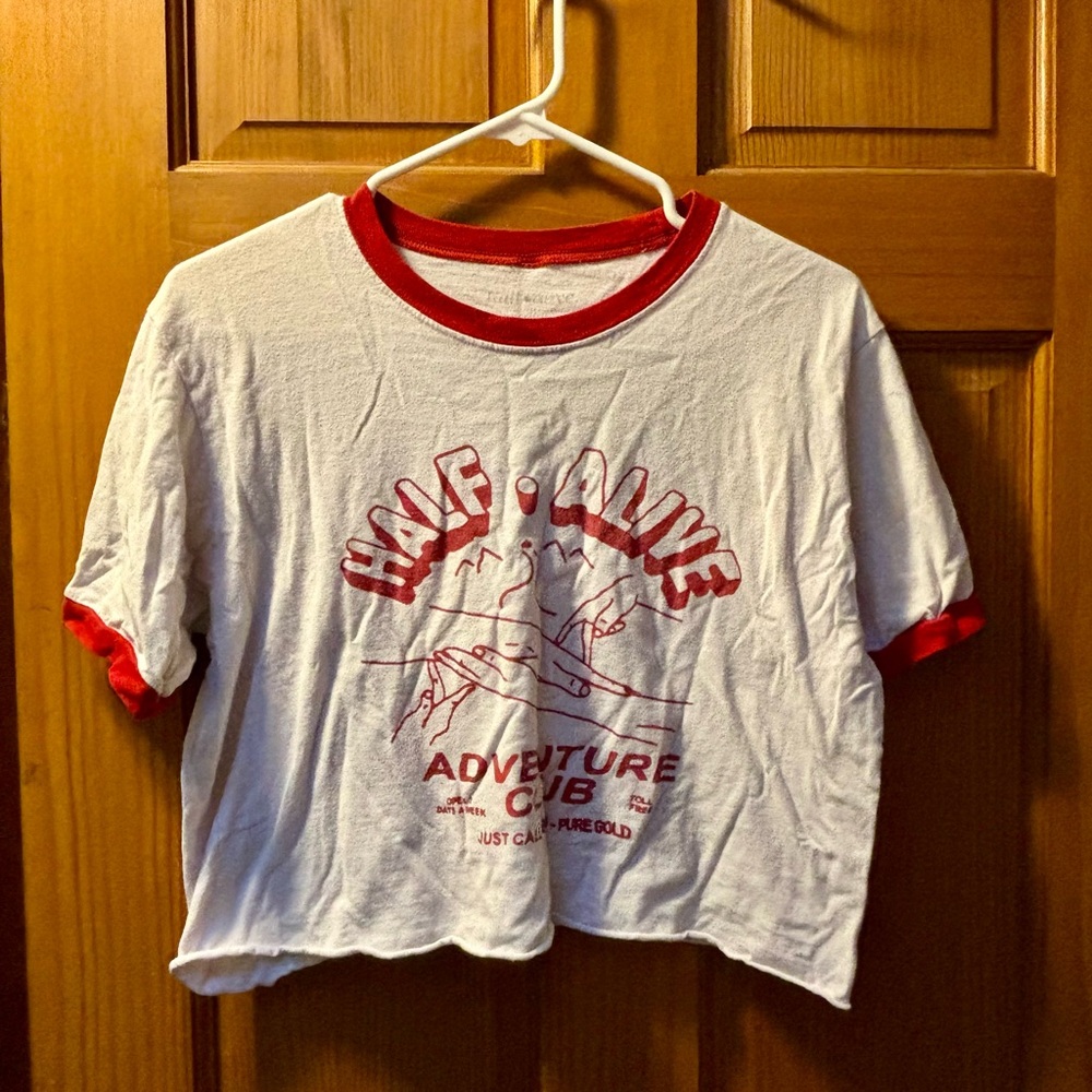 Red and White Graphic Tee